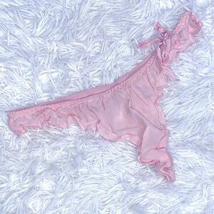 Victoria's Secret 100% Silk Pink Ruffle Panties